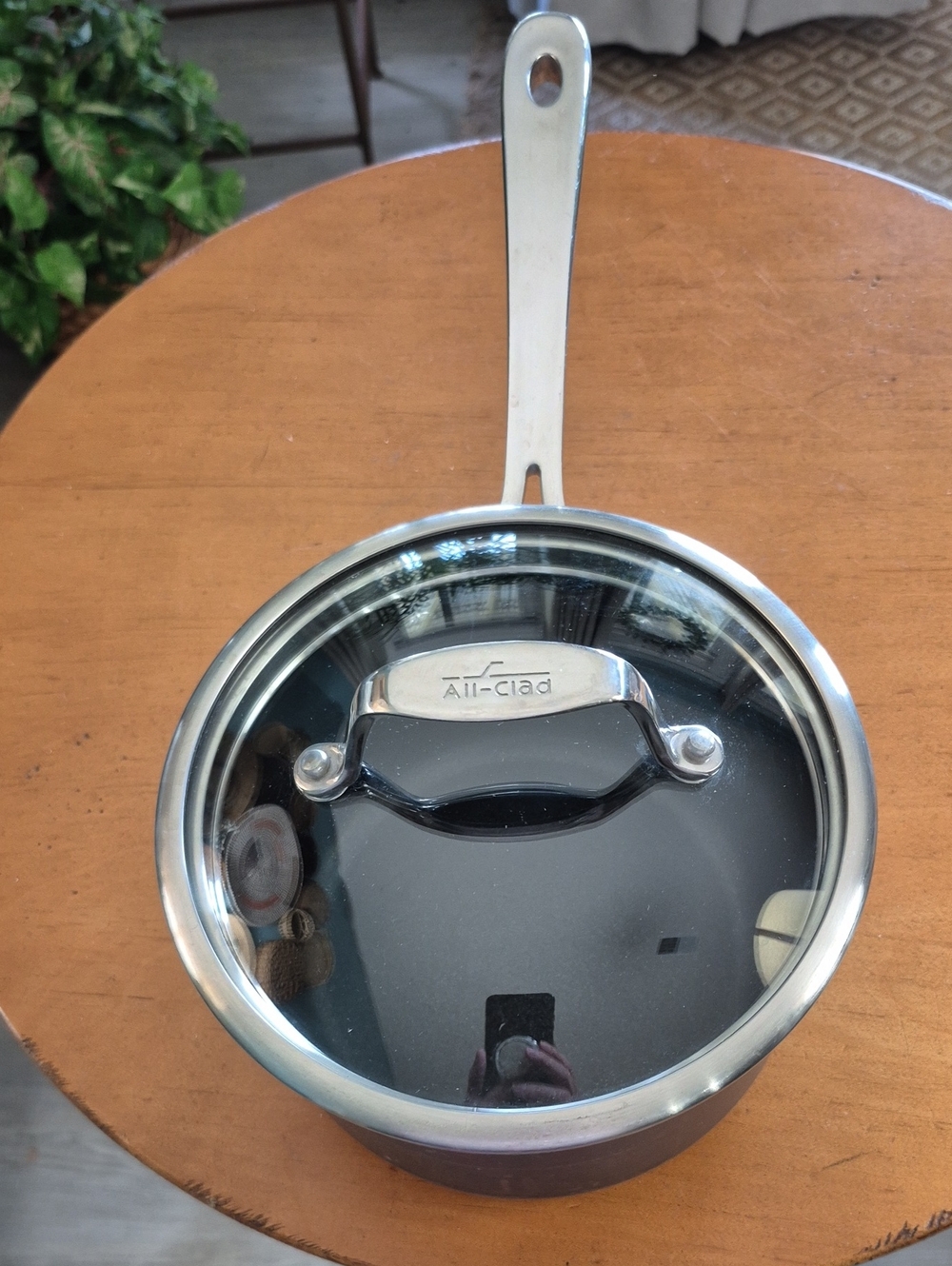 All-Clad Hard Anodized Nonstick 2qt Stainless Steel Saucepan with Glass Lid